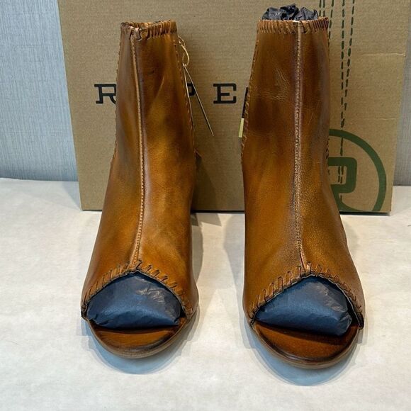 NEW Roper Betsy Leather Sandal Sz 10.5 Open Toe Tan 3" Heel Back Zipper Western - Picture 3 of 8